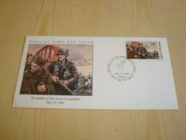 Invasion of the Low Countries 1940, Natsisaksa, WWII, 2. maailmansota, Marshall Islands, 1990, ensipäiväkuori, FDC. Katso myös muut kohteeni mm. noin 1200