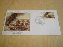 Battle of Beda Fomm 1941, WWII, 2. maailmansota, Marshall Islands, 1991, ensipäiväkuori, FDC. Katso myös muut kohteeni mm. noin 1200 erilaista amerikkalaista