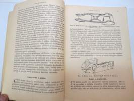 Uusi Autokirja 1945 - 10. painos (sisältää 36 sivua puu- ja hiilikaasuttimista) -automobile book, this print includes 36 pages of woodgas technical features and