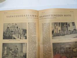 Suomen Kuvalehti 1919 nr 16, kansikuva Vapaudenpatsas -Alpo Sailo, Vapaussodassamme haavoittuneiden hoito -kuvia Tilkan sotilassairaalasta, ym.