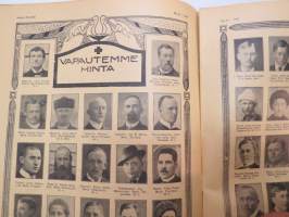 Suomen Kuvalehti 1919 nr 16, kansikuva Vapaudenpatsas -Alpo Sailo, Vapaussodassamme haavoittuneiden hoito -kuvia Tilkan sotilassairaalasta, ym.