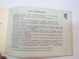 Fiat 1100 De Luxe huolto- ja takuukirja 1960 -automobile service &amp; warranty booklet