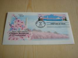 Cherry Blossom Centennial, kirsikkapuu, kirsikankukka, 2012, USA, ensipäiväkuori, FDC. Katso myös muut kohteeni mm. noin 1200 erilaista amerikkalaista