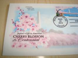 Cherry Blossom Centennial, kirsikkapuu, kirsikankukka, 2012, USA, ensipäiväkuori, FDC. Katso myös muut kohteeni mm. noin 1200 erilaista amerikkalaista