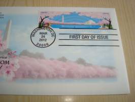 Cherry Blossom Centennial, kirsikkapuu, kirsikankukka, 2012, USA, ensipäiväkuori, FDC. Katso myös muut kohteeni mm. noin 1200 erilaista amerikkalaista
