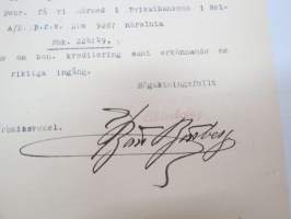 Myllykoski Träsliperi Aktiebolag, Myllykoski, 4.7.1916 - Suomen Sahanterätehdas Oy, Tampere -asiakirja, allekirjoitus B. Björnberg -business document