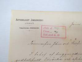 Aktiebolaget Jämsänkoski, Jämsä, 8.1.1900 - Suomen Sahanterätehdas Oy / Finska Sågblads Aktiebolag, Tampere -asiakirja, allekirjoitus O. Genetz -business document