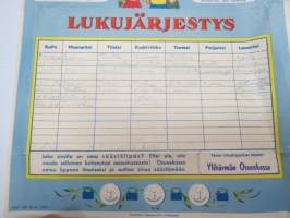 Osuuskassa 1950 - Ylihärmän Osuuskassa -lukujärjestys  -school timetable