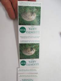 Luonto-Liitto Luontoarpa 1993 -arpalipuke, 5 kpl nippu -lottery tickets