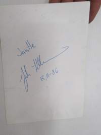 Juha Kankkunen - &quot;Janille&quot; -valokuva nimikirjoituksella 15.11.1986 / photograph with original signature