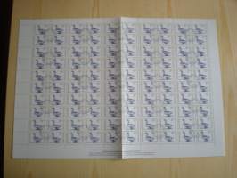 Ankka, 100 postimerkin postimerkkiarkki 25:llä leimalla, Bulgaria, vuodelta 1991, hieno. Katso myös muut kohteeni mm. noin 1200 erilaista amerikkalaista