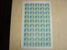 YK lippu ja Paraguayn lippu, Yhdistyneet Kansakunnat, 50 postimerkin postimerkkiarkki, Paraguay, vuodelta 1960, hieno. Katso myös muut kohteeni mm. noin 1200