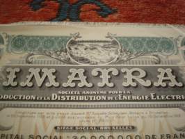 Imatra, osakekirja vuodelta 1912, kookas, hieno. Katso myös muut kohteeni, mm. noin 1500 erilaista amerikkalaista ensipäiväkuorta, lähes 1000 maksikorttia,