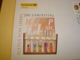 Justus von Liebig, 2003, Saksa, ensipäiväkuori, FDC, Deutchland Exklusiv. Katso myös muut kohteeni mm. noin 1200 erilaista amerikkalaista ensipäiväkuorta