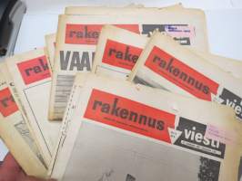 Rakennusviesti 1967-68 7 kpl lehtiä, monipuolisesti tuon ajan rakentamisesta