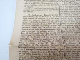 Hufvudstadsbladet Lördagen den 5 Maj 1866, innehåller bl.a följande artiklar / reklam / notiser; På börserna  råder stor panique, Herr Wohllebe - blinde