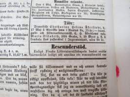 Hufvudstadsbladet Lördagen den 5 Maj 1866, innehåller bl.a följande artiklar / reklam / notiser; På börserna  råder stor panique, Herr Wohllebe - blinde