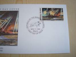Battle of Taranto 1940, WWII, 2. maailmansota, Marshall Islands, 1990, ensipäiväkuori, FDC. Katso myös muut kohteeni mm. noin 1200 erilaista amerikkalaista