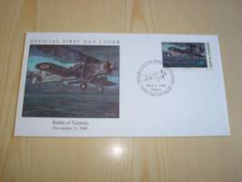 Battle of Taranto 1940, WWII, 2. maailmansota, Marshall Islands, 1990, ensipäiväkuori, FDC. Katso myös muut kohteeni mm. noin 1200 erilaista amerikkalaista