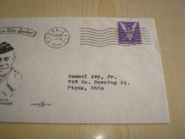 Dwight D. Eisenhower, WWII, 2. maailmansota, 1944, USA, ensipäiväkuori, FDC. Katso myös muut kohteeni mm. noin 1200 erilaista amerikkalaista ensipäiväkuorta