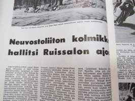 Moottoriurheilu 1965 nr 5, sis. mm. seuraavat artikkelit / kuvat, mainokset; Kansikuva Simca 1000, Jawa, Ruskeasanta, Neuvostoliiton kolmikko hallitsi Ruissalon