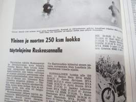 Moottoriurheilu 1965 nr 5, sis. mm. seuraavat artikkelit / kuvat, mainokset; Kansikuva Simca 1000, Jawa, Ruskeasanta, Neuvostoliiton kolmikko hallitsi Ruissalon