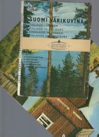 Suomi värikuvina   - 6xpaikkakuntakortti,  kuvahaitari 21x15 cm  avaamaton alkuperäinen side