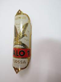 Jalo 1 - F. Klemetti, Forssa -polkupyörän keulamerkki / runkomerkki -bicycle emblem / badge