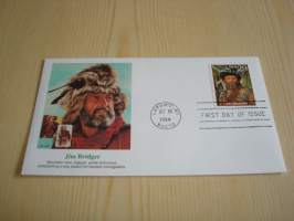 Jim Bridger, Villi Länsi, Wild West, 1994, USA, ensipäiväkuori, FDC, hieno. Katso myös muut kohteeni mm. noin 1200 erilaista amerikkalaista ensipäiväkuorta