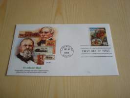 Overland Mail, Villi Länsi, Wild West, 1994, USA, ensipäiväkuori, FDC, hieno. Katso myös muut kohteeni mm. noin 1200 erilaista amerikkalaista ensipäiväkuorta