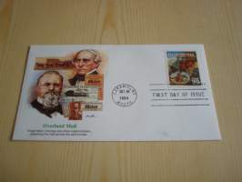 Overland Mail, Villi Länsi, Wild West, 1994, USA, ensipäiväkuori, FDC, hieno. Katso myös muut kohteeni mm. noin 1200 erilaista amerikkalaista ensipäiväkuorta