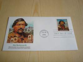 Jim Becwourth, Villi Länsi, Wild West, 1994, USA, ensipäiväkuori, FDC, hieno. Katso myös muut kohteeni mm. noin 1200 erilaista amerikkalaista ensipäiväkuorta