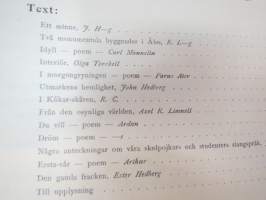 Vox III - Vårpublikation af tidningsmän 1904, innehåller bla följande artikel / bilder; Ett minne (av J.A. Lyly),Två monumentala byggnader i Åbo