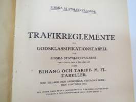 Finska Statsjärnvägarne - Trafikreglemente -traffic rules and regulations of State Railways