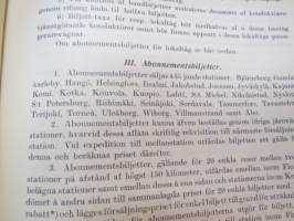 Finska Statsjärnvägarne - Trafikreglemente -traffic rules and regulations of State Railways