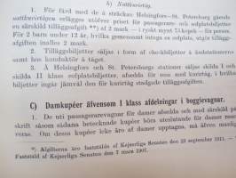 Finska Statsjärnvägarne - Trafikreglemente -traffic rules and regulations of State Railways