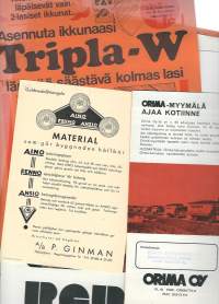 Erä rakennusaiheisia esitteitä n 10 kpl - tuote-esite 1980-l