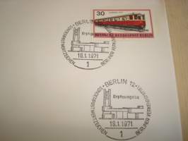 Raitiovaunu, 1971, Saksa, ensipäiväkuori, FDC. Katso myös muut kohteeni mm. noin 1200 erilaista amerikkalaista ensipäiväkuorta 1920-luvulta 2000-luvulle, esim.