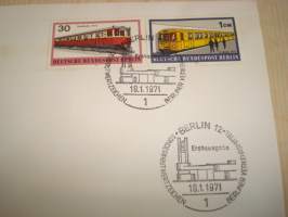 Raitiovaunu ja metro, 1971, Saksa, ensipäiväkuori, FDC. Katso myös muut kohteeni mm. noin 1200 erilaista amerikkalaista ensipäiväkuorta 1920-luvulta