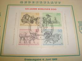 Berlinin eläintarha 125-vuotta, 1969, Saksa, maksikortti, FDC. Katso myös muut kohteeni mm. noin 1200 erilaista amerikkalaista ensipäiväkuorta 1920-luvulta