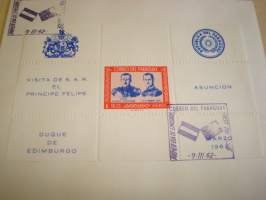 Prinssi Felipen vierailu, 1962, Paraguay, ensipäivänkuori, FDC. Katso myös muut kohteeni mm. noin 1200 erilaista amerikkalaista ensipäiväkuorta 1920-luvulta