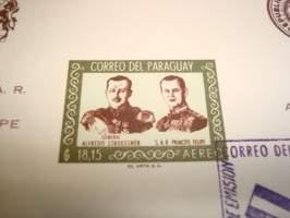 Prinssi Felipen vierailu, 1962, Paraguay, ensipäivänkuori, FDC. Katso myös muut kohteeni mm. noin 1200 erilaista amerikkalaista ensipäiväkuorta 1920-luvulta