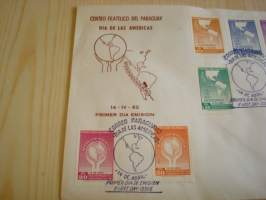Dia de Las Americas, 1962, Paraguay, ensipäivänkuori, FDC, 7 erilaista postimerkkiä. Katso myös muut kohteeni mm. noin 1200 erilaista amerikkalaista