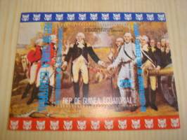 Battle of Saratoga, George Washington, USA:n itsenäistyminen, Souvenir Sheet postimerkkiarkki, Päiväntasaajan Guinea, käyttämätön. Katso myös muut kohteeni