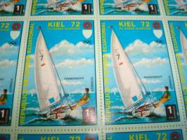 1972 München kesäolympialaiset, purjehdus, Päiväntasaajan Guinea, täysi postimerkkiarkki, 15 postimerkkiä, käyttämätön. Katso myös muut kohteeni mm. noin