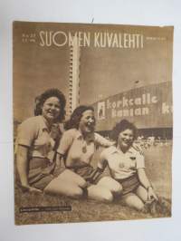 Suomen Kuvalehti 1946 nr 27, ilmestynyt 6.7.1946, sis. mm. seur. artikkelit / kuvat / mainokset; Kansikuva &quot;Liittojuhlilla&quot;, Tako, Vaasan leipää, Sotakorvaukset -