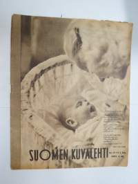 Suomen Kuvalehti 1946 nr 19, ilmestynyt 11.5.1946, sis. mm. seur. artikkelit / kuvat / mainokset; Kansikuva &quot;Äitien päivänä&quot;, Orion, Kupittaan Savi Oy,