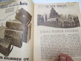 Suomen Kuvalehti 1946 nr 19, ilmestynyt 11.5.1946, sis. mm. seur. artikkelit / kuvat / mainokset; Kansikuva &quot;Äitien päivänä&quot;, Orion, Kupittaan Savi Oy,