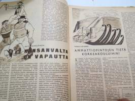 Suomen Kuvalehti 1946 nr 19, ilmestynyt 11.5.1946, sis. mm. seur. artikkelit / kuvat / mainokset; Kansikuva &quot;Äitien päivänä&quot;, Orion, Kupittaan Savi Oy,