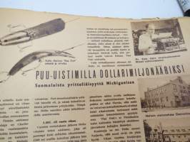 Suomen Kuvalehti 1946 nr 12, ilmestynyt 23.3.1946, sis. mm. seur. artikkelit / kuvat / mainokset; Kansikuva &quot;Kelkka liukuu&quot;, Hautakivikeskus, Amerikkalainen